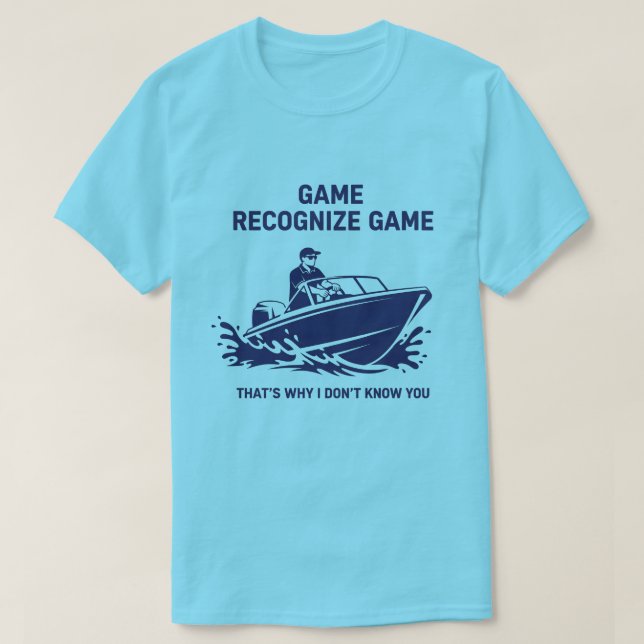 T-shirt Jeu Reconnaître Jeu Graphisme Pêche en Bateau (Design devant)