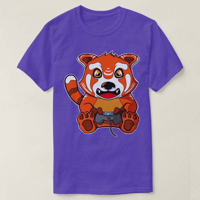 T-shirt Jeu Red Panda Cute Gamer (Design devant)