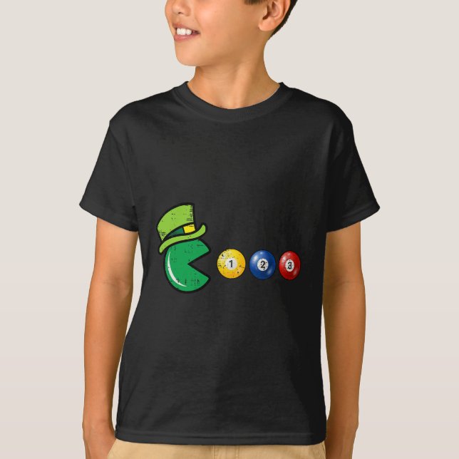 T-shirt Jeu Rétro Billard St Patricks Day (Devant)