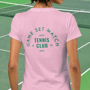 T-shirt Jeu Set Match Après Tennis Club Rose personnalisé