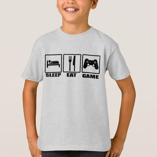 T-shirt Jeu Sleep Eat (Devant)