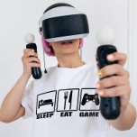 T-shirt Jeu Sleep Eat<br><div class="desc">Sleep Eat Game T-Shirt - Enfin le T-shirt parfait pour les garçons pour les joueurs de hard core est ici. Cette chemise hilarante avec des symboles de signalisation routière pour manger et dormir, et un contrôleur de jeu d'ordinateur dans le troisième signe avec le message : Sommeil, Mange et Jeu....</div>