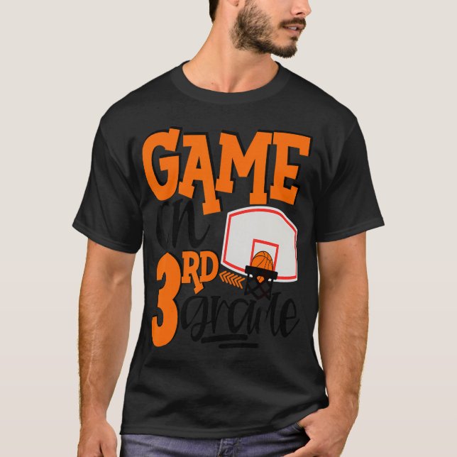 T-shirt Jeu Sur 3E Grade Fun Basketball École T Chemise (Devant)