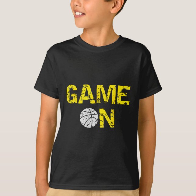 T-shirt Jeu Sur Basket; Blue Black Yellow Gold Team Co (Devant)