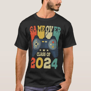 T-shirt Jeu Sur La Classe De 2024 Senior Gaming Gamer Retr