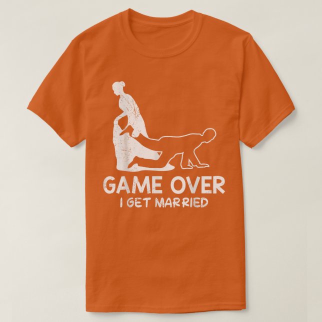 T-shirt Jeu sur la mariée du parti au célibataire et maria (Design devant)
