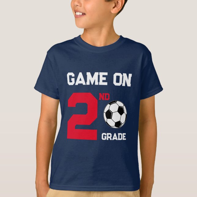 T-shirt Jeu Sur Le Football De Retour À L'École, Ajouter U (Devant)