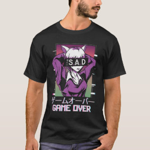T-shirt Jeu sur le Japon esthétique triste Anime Vaporwave