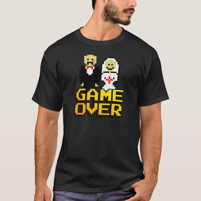 T-shirt Jeu sur le mariage (8 bits) (Devant)