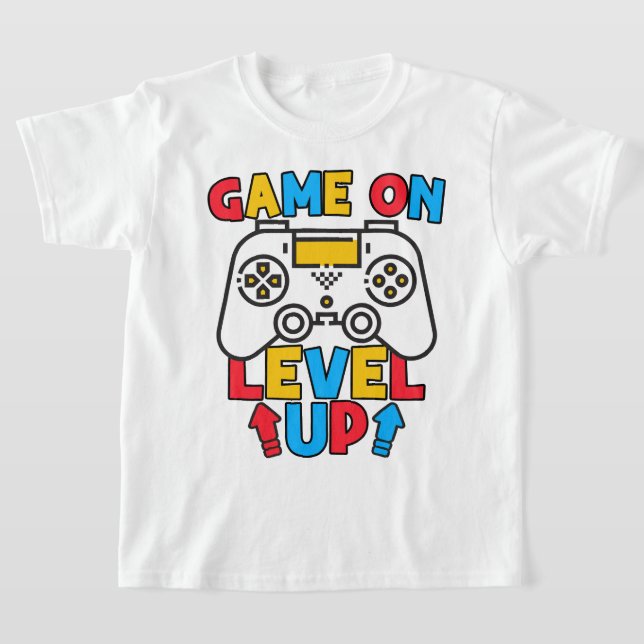 T-shirt Jeu Sur Niveau Up Drôle Anniversaire Garçon Jeu Am (Poser)