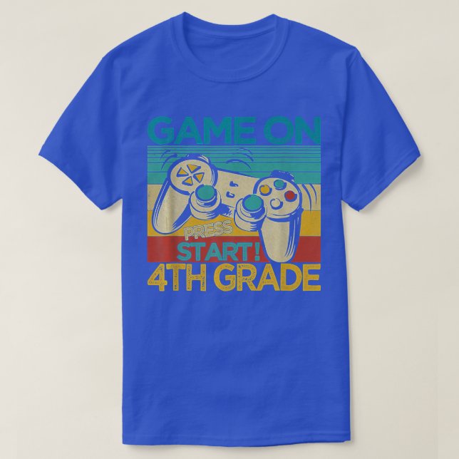 T-shirt Jeu Sur Vidéo 4e année Jeu Enseignant Retour  (Design devant)