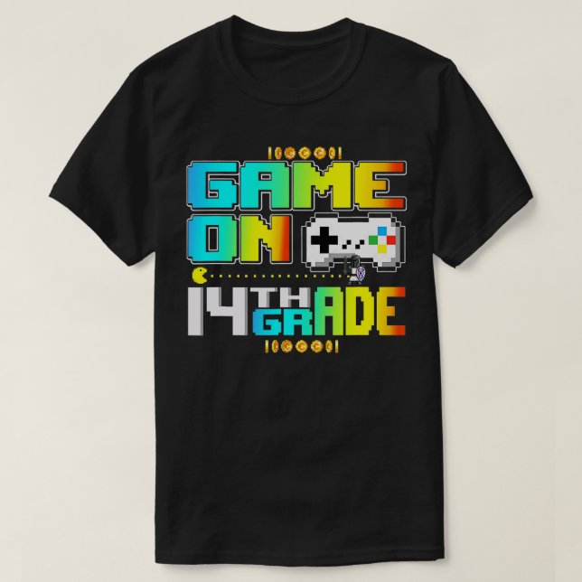 T-shirt Jeu Sur Vidéo De Jeux De 14E Année Retour À L'Écol (Design devant)