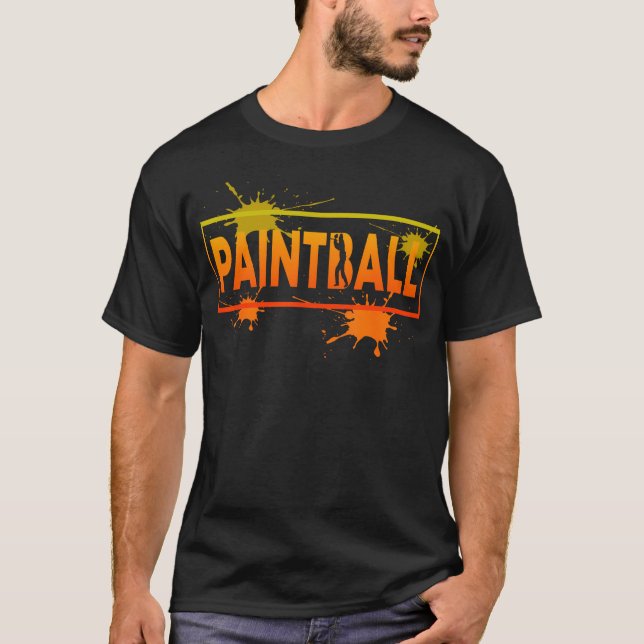 T-shirt Jeu tactique de paintball sur terrain éclaboussé (Devant)