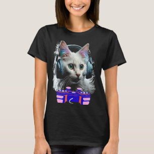 T-shirt Jeu Turc Angora Chat Joueur Animal Vidéo Jeu