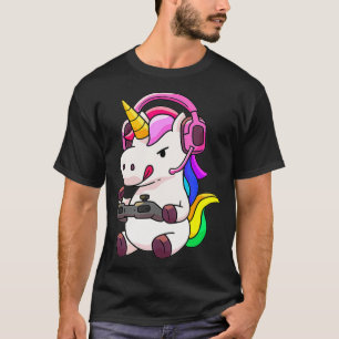 T-shirt Jeu Unicorn Girl Gamer mignonne Anniversaire Femme