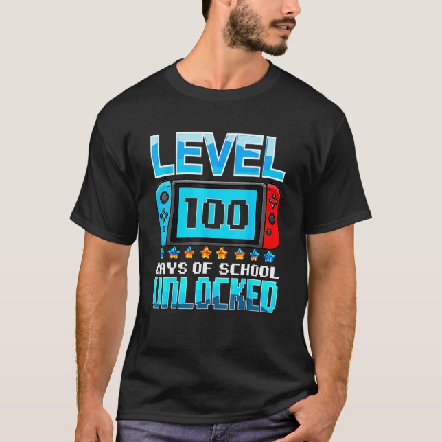 T-shirt Jeu Vidéo 100e Jour Enseignant 100 Jours De L'Écol (Devant)