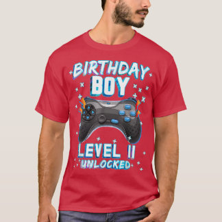 T-shirt Jeu Vidéo 11e Anniversaire Gamer Boys - Niveau 11