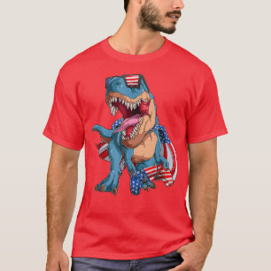 T-shirt Jeu vidéo 4 Juillet Dinosaur Amerisaurus Gamerisau