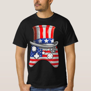 T-shirt Jeu vidéo 4 juillet Oncle Sam Casquette Contrôle d