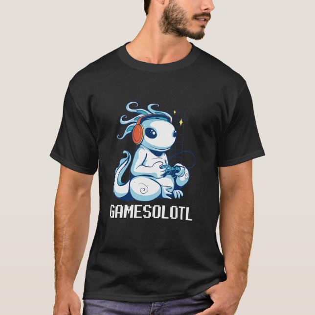 T-shirt Jeu vidéo Axolotl Gamesolotl (Devant)