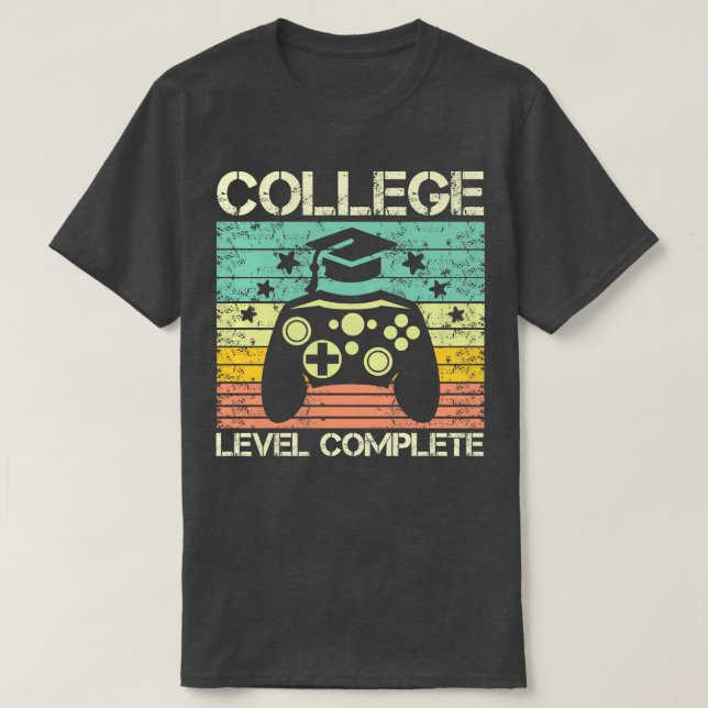 T-shirt Jeu vidéo complet de niveau collégial Gamer (Design devant)