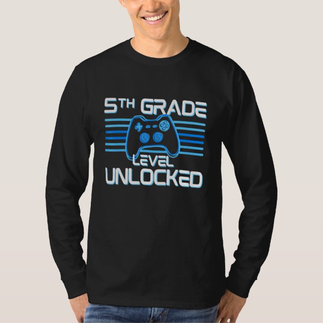 T-shirt Jeu vidéo de cinquième année déverrouillé (Devant)