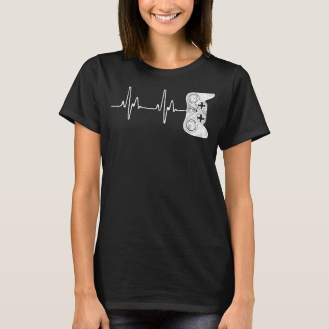 T-shirt Jeu vidéo de Gamer Heartbeat (Devant)