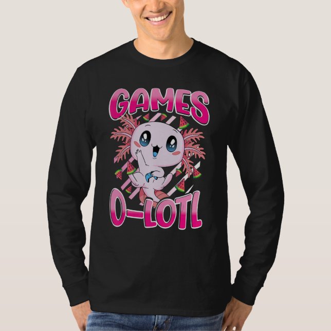 T-shirt Jeu vidéo de la console Axolotl de mignonne (Devant)