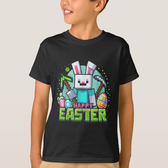 T-shirt Jeu Vidéo de Pâques oeufs de lapin Jeu Garçons Hom (Devant)