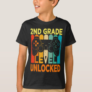T-shirt Jeu Vidéo Déverrouillé De 2E Année À L'École