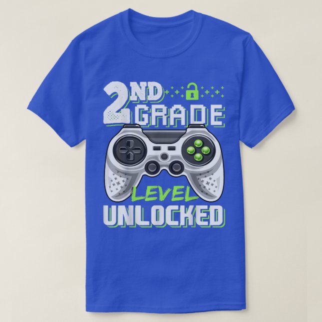 T-shirt Jeu vidéo déverrouillé de 2e année Retour à l'écol (Design devant)