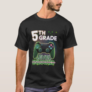 T-shirt Jeu vidéo déverrouillé de 5e année Cinquième anniv