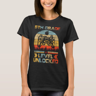 T-shirt Jeu vidéo déverrouillé de 5e année Retour à l'écol