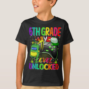 T-shirt Jeu vidéo déverrouillé de 6e année Retour à l'écol