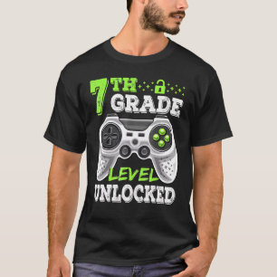 T-shirt Jeu vidéo déverrouillé de 7e année à l'école