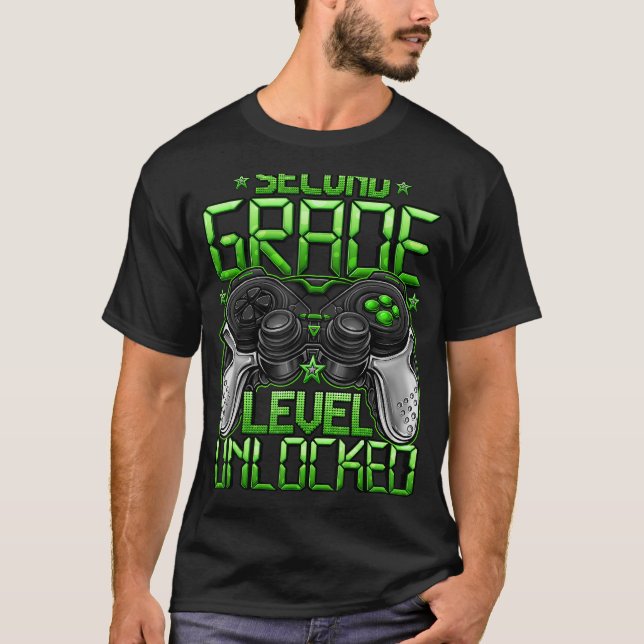 T-shirt Jeu Vidéo Déverrouillé De Deuxième Année (Devant)