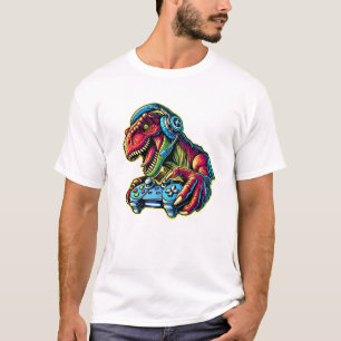 T-shirt Jeu Vidéo Dinosaur Jeu Anniversaire