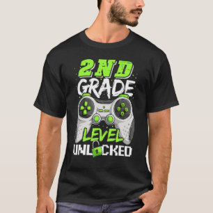 T-shirt Jeu Vidéo Drôle Retour à l'École Niveau 2e Année U