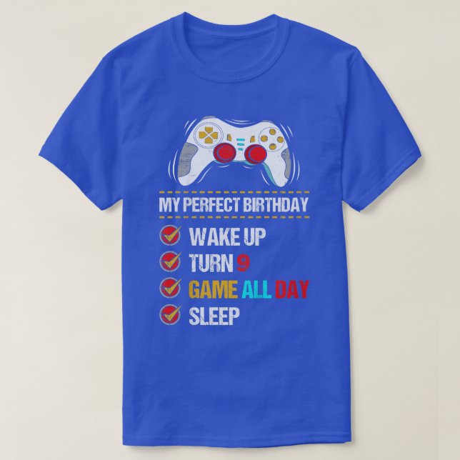 T-shirt Jeu vidéo Enfants Niveau 9 9e Jeu d'anniversaire  (Design devant)