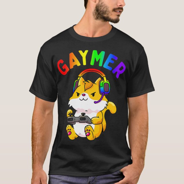 T-shirt Jeu vidéo Gaymer Gay pride Drapeau Gamer LGBTQ Jeu (Devant)