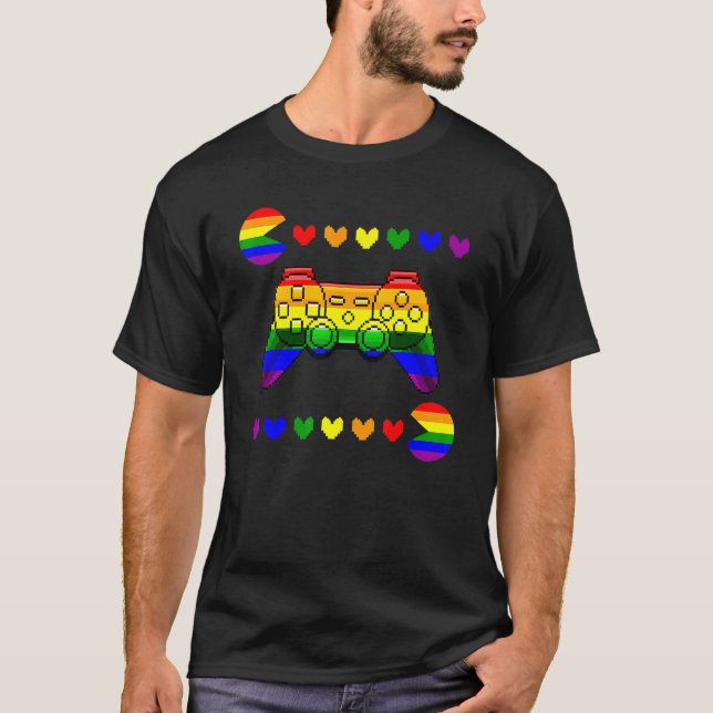 T-shirt Jeu Vidéo Jeu Lgbt Q Ally Pride Indicateur Gamer 1 (Devant)