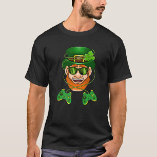 T-shirt Jeu vidéo Leprechaun Jeu Cool Jour de la Saint Pat