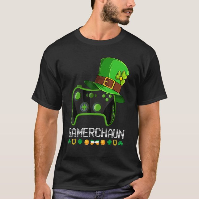 T-shirt Jeu vidéo Leprechaun Jour de la Saint Patrick Game (Devant)