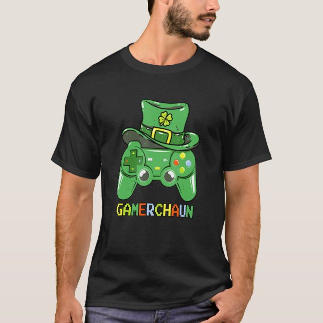 T-shirt Jeu vidéo Leprechaun Jour de la Saint Patrick Game (Devant)