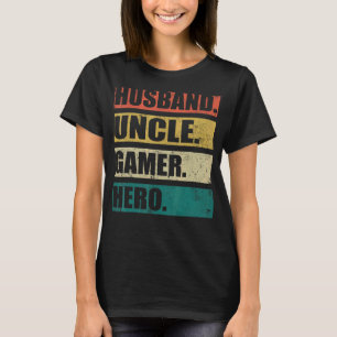 T-shirt Jeu Vidéo Mens Vintage Mari Oncle Gamer Fathe