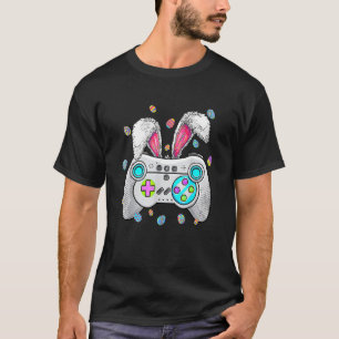 T-shirt Jeu Vidéo Pâques Bunny Gaming Contrôleur Gamer Bo