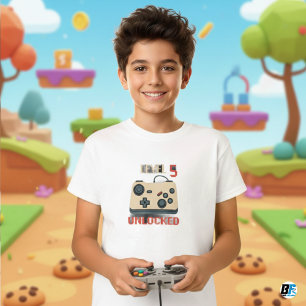 T-shirt Jeu vidéo pour enfants Niveau 5 déverrouillé