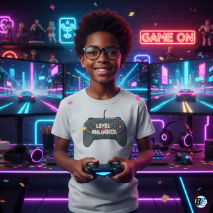 T-shirt Jeu vidéo pour enfants Niveau 5 déverrouillé