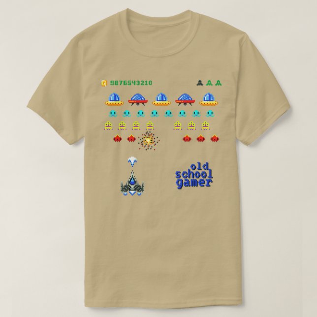 T-shirt Jeu vidéo Retro Space Arcade (Design devant)
