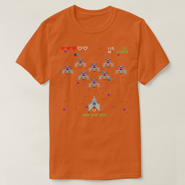 T-shirt Jeu vidéo Retro Space Arcade1 (Design devant)